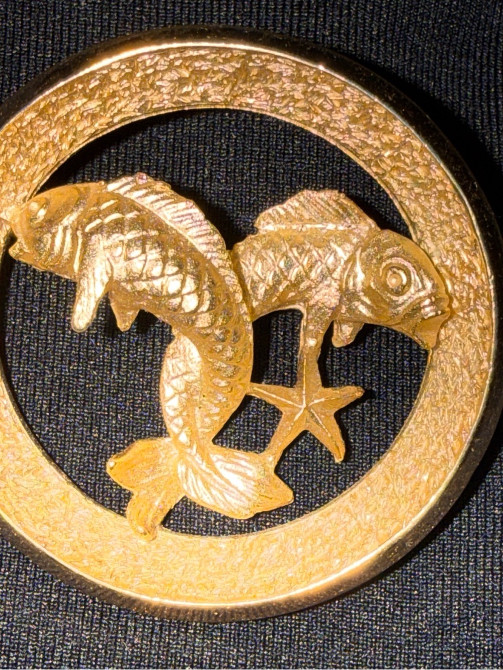 Trifari Crown Fish Brooch Zodiac Pisces vintage